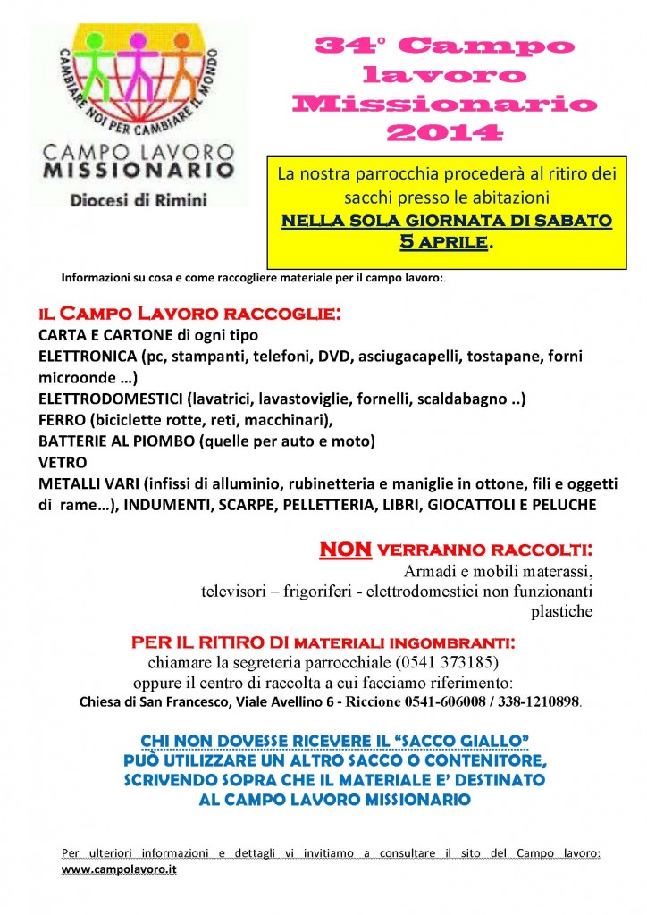 Campo lavoro Missionario 2014_locandina