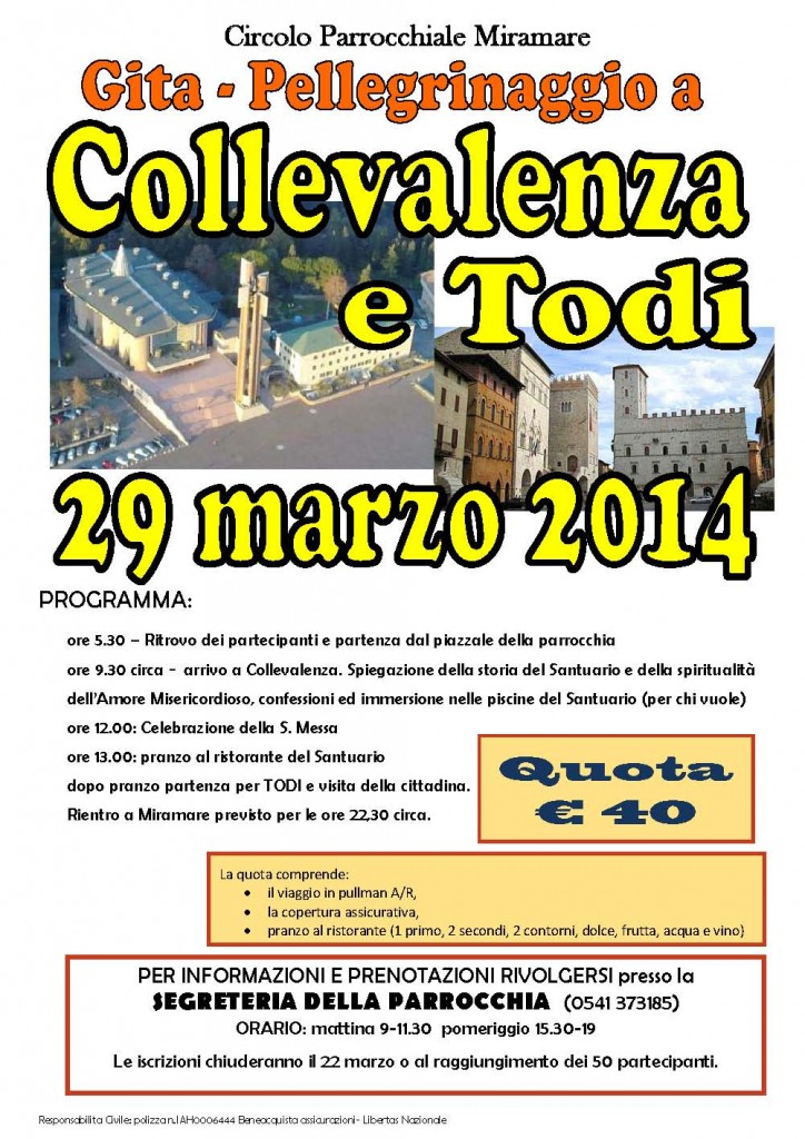 PELLEGRINAGGIO COLLEVALENZA E TODI_ locandina_2014