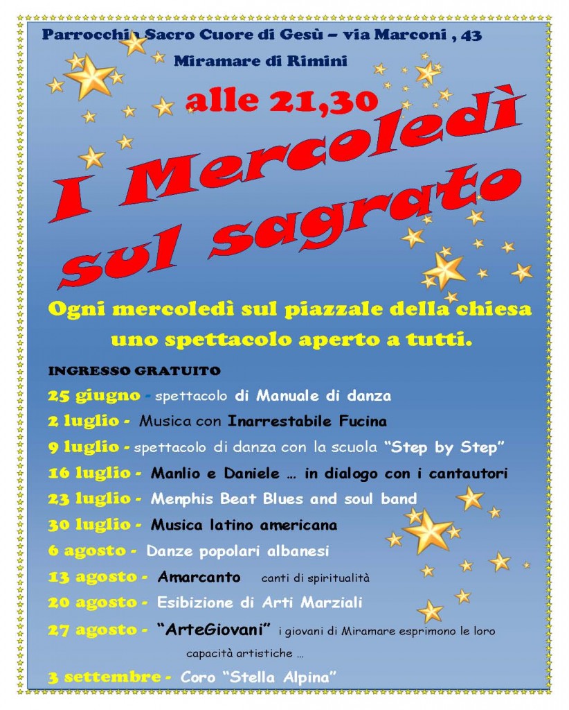 I mercoledì sul sagrato_estate 2014