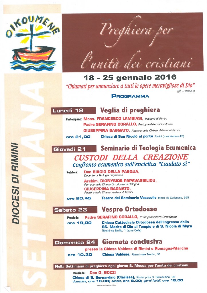 settimana di pregheira per l'unità dei cristiani_2016