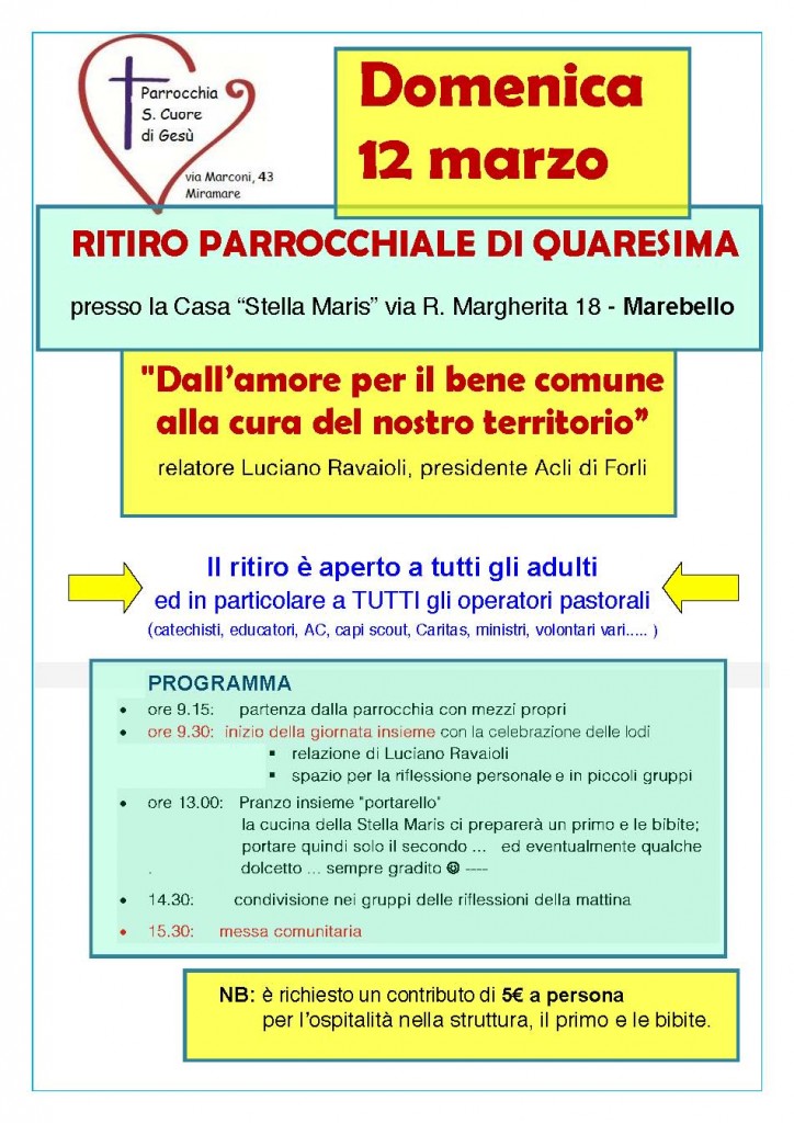 RITIRO PARROCCHIALE DI QUARESIMA_ 2017 12 marzo